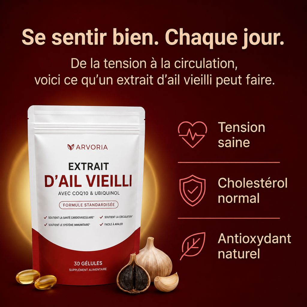 Arvoria extrait d'ail vieilli, sachet de 30 gélules