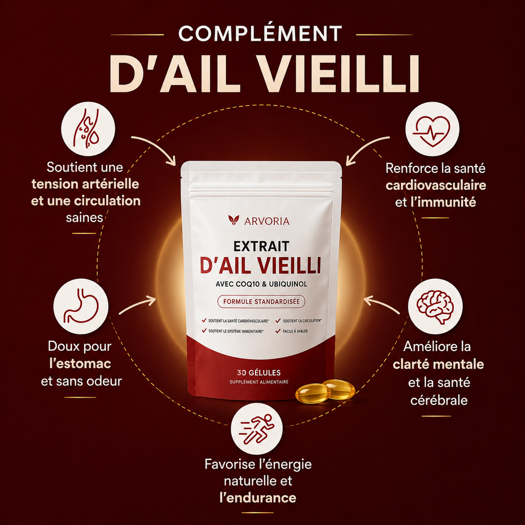 Complément d'ail vieilli Arvoria, sachet de 30 gélules